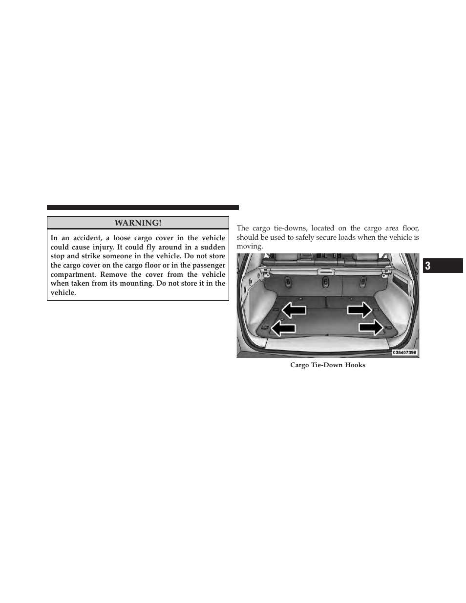 Cargo tie-down hooks | Jeep 2010 Grand Cherokee - Owner Manual User Manual | Page 146 / 466