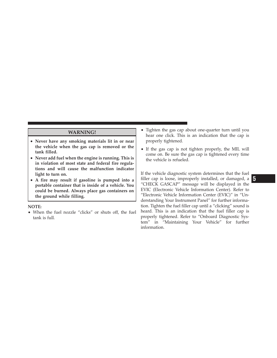 Loose fuel filler cap message | Jeep 2010 Grand Cherokee - Owner Manual User Manual | Page 322 / 466