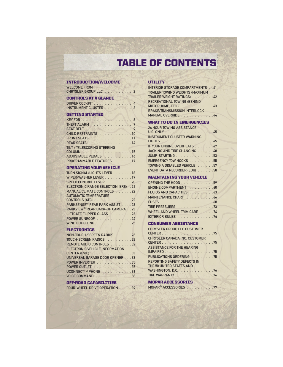 Jeep 2010 Grand Cherokee SRT - User Guide User Manual | Page 3 / 84