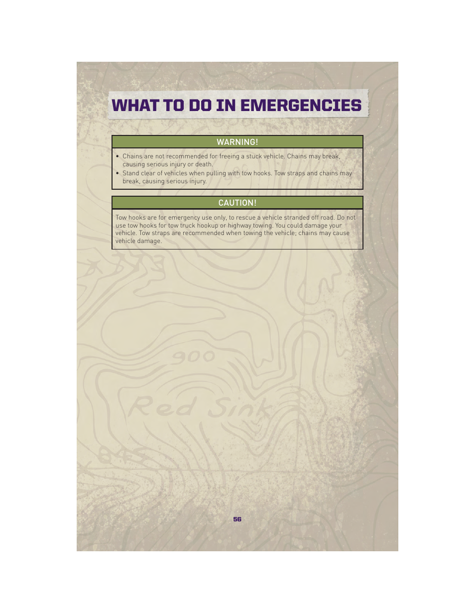 Towing a disabled vehicle, What to do in emergencies | Jeep 2010 Grand Cherokee SRT - User Guide User Manual | Page 58 / 84