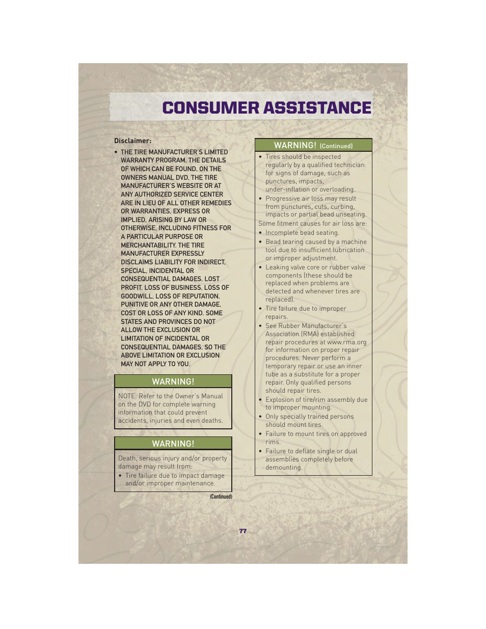 Consumer assistance | Jeep 2010 Grand Cherokee SRT - User Guide User Manual | Page 79 / 84