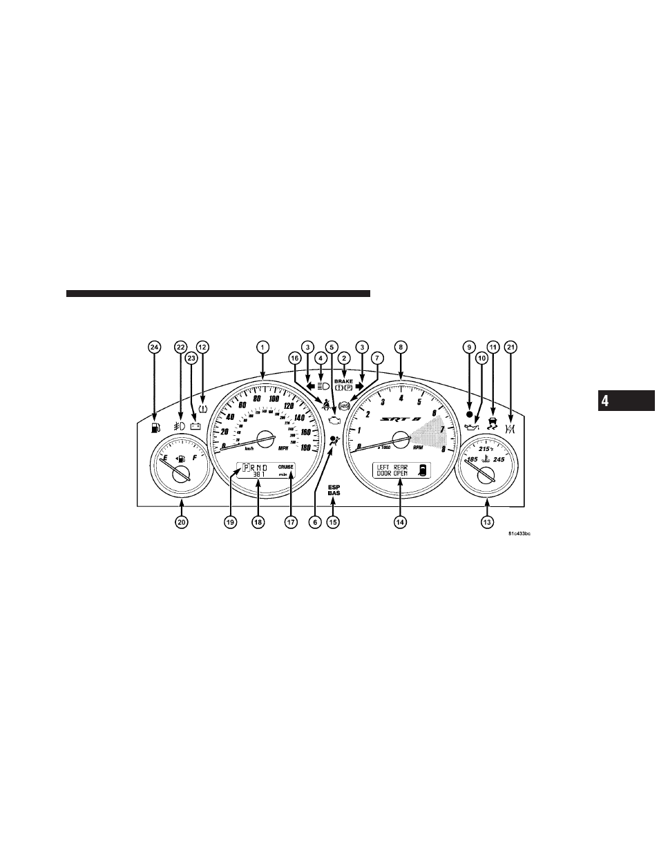 Instrument cluster | Jeep 2010 Grand Cherokee SRT - Owner Manual User Manual | Page 156 / 407