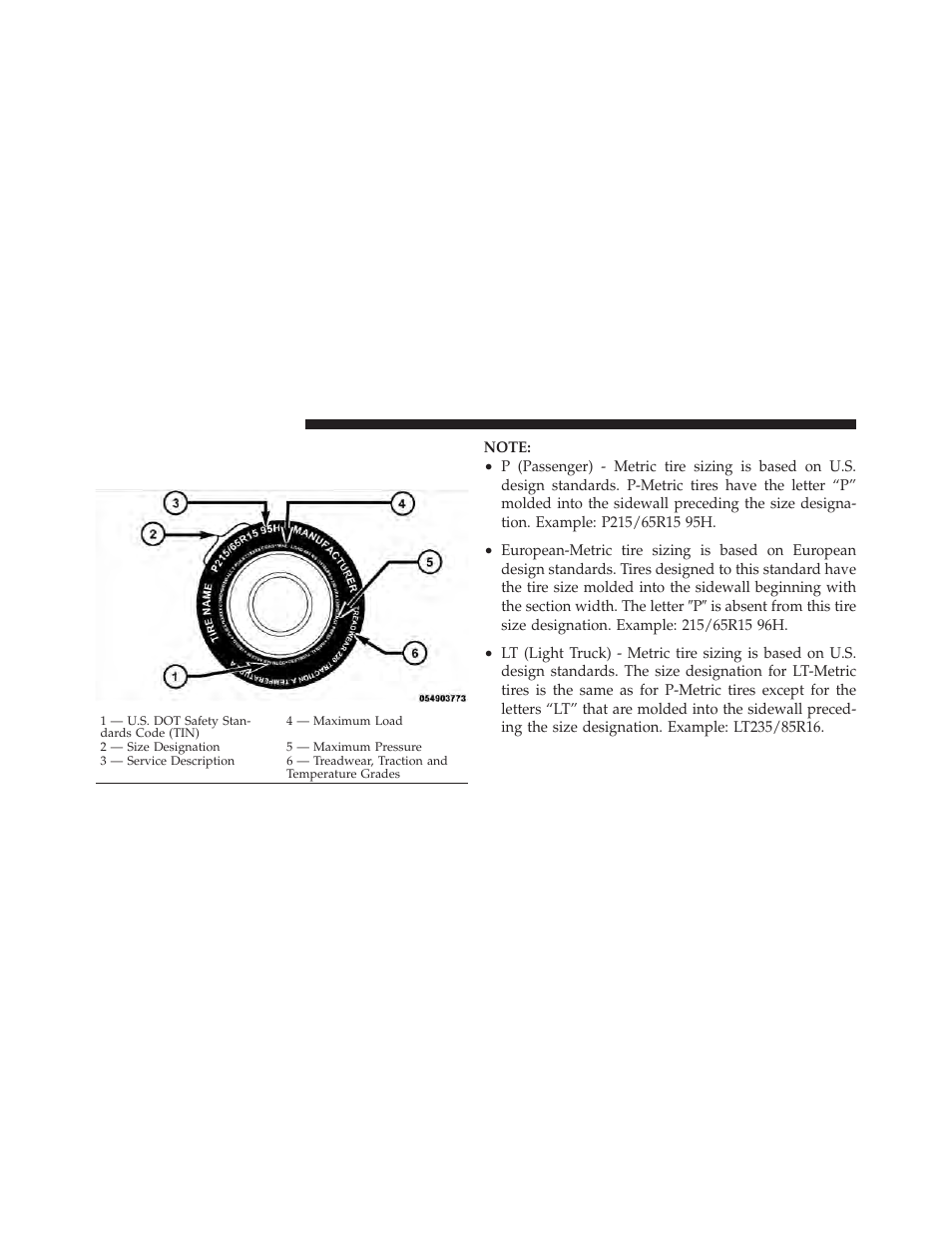 Tire safety information, Tire markings | Jeep 2010 Grand Cherokee SRT - Owner Manual User Manual | Page 263 / 407