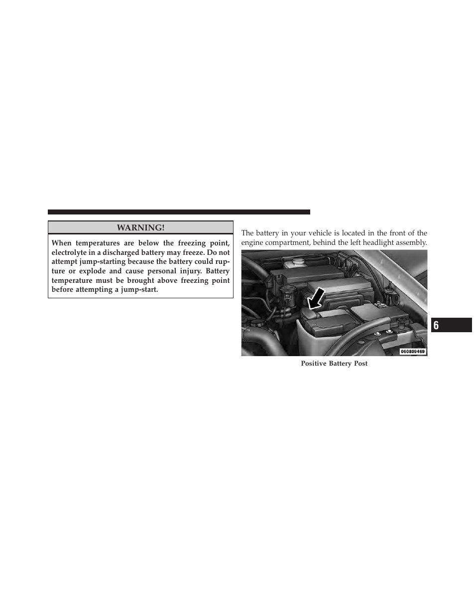 Preparations for jump-start | Jeep 2010 Grand Cherokee SRT - Owner Manual User Manual | Page 306 / 407