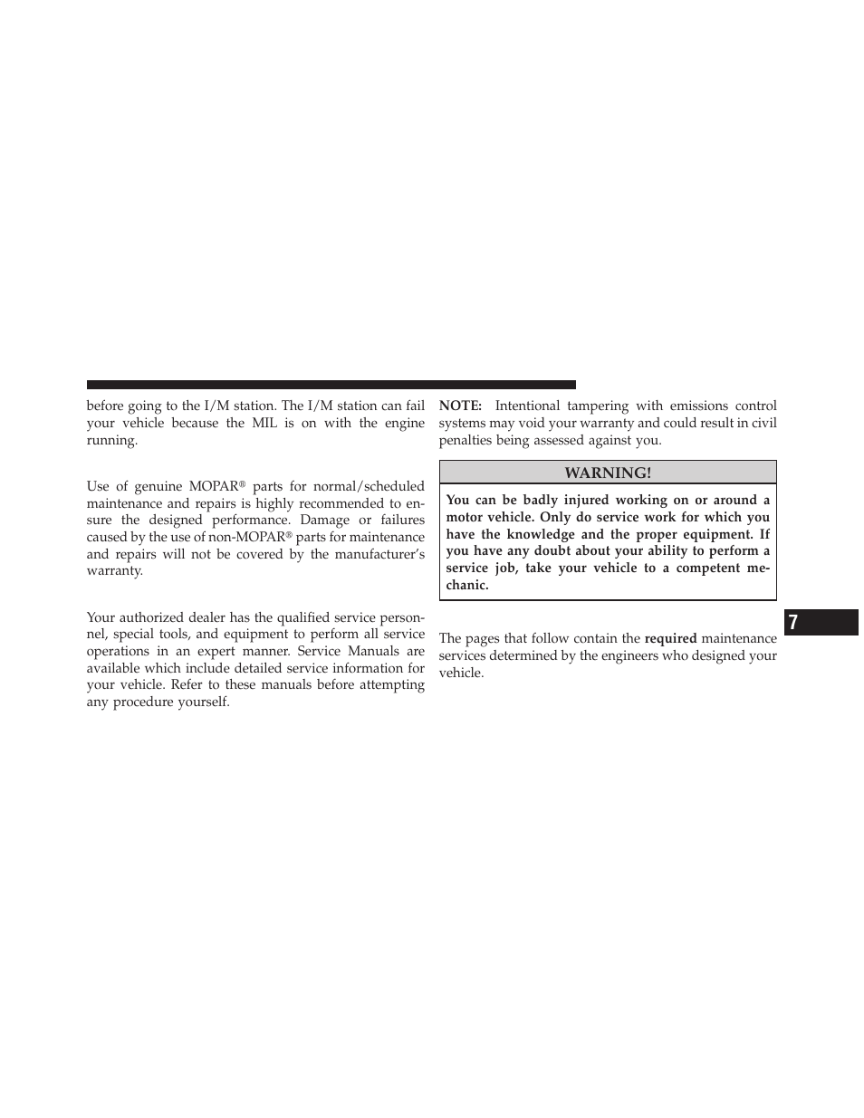 Replacement parts, Dealer service, Maintenance procedures | Jeep 2010 Grand Cherokee SRT - Owner Manual User Manual | Page 318 / 407