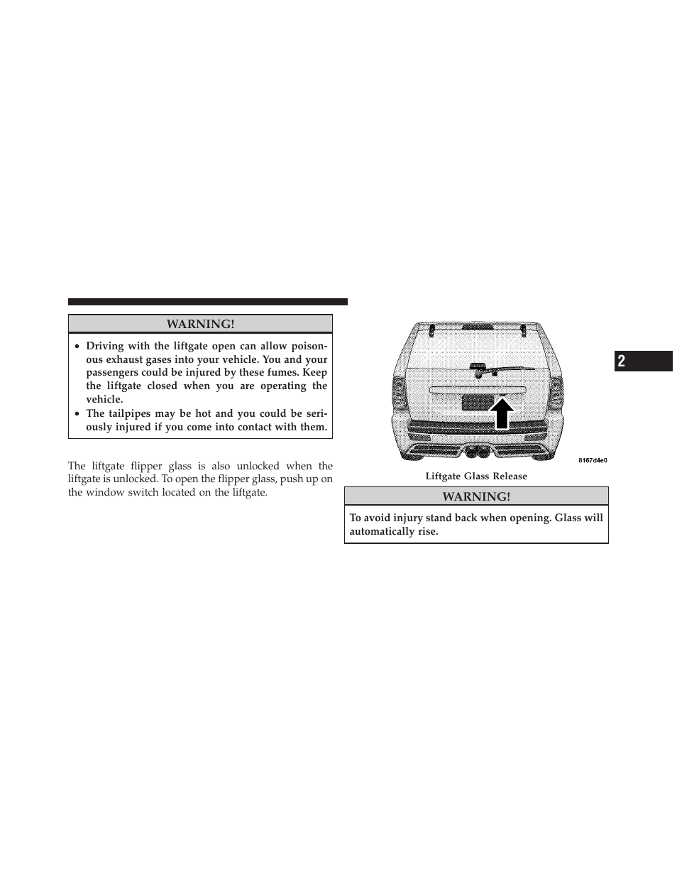 Liftgate flipper glass | Jeep 2010 Grand Cherokee SRT - Owner Manual User Manual | Page 34 / 407