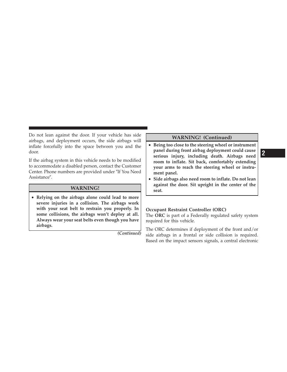 Airbag deployment sensors and controls | Jeep 2010 Grand Cherokee SRT - Owner Manual User Manual | Page 52 / 407