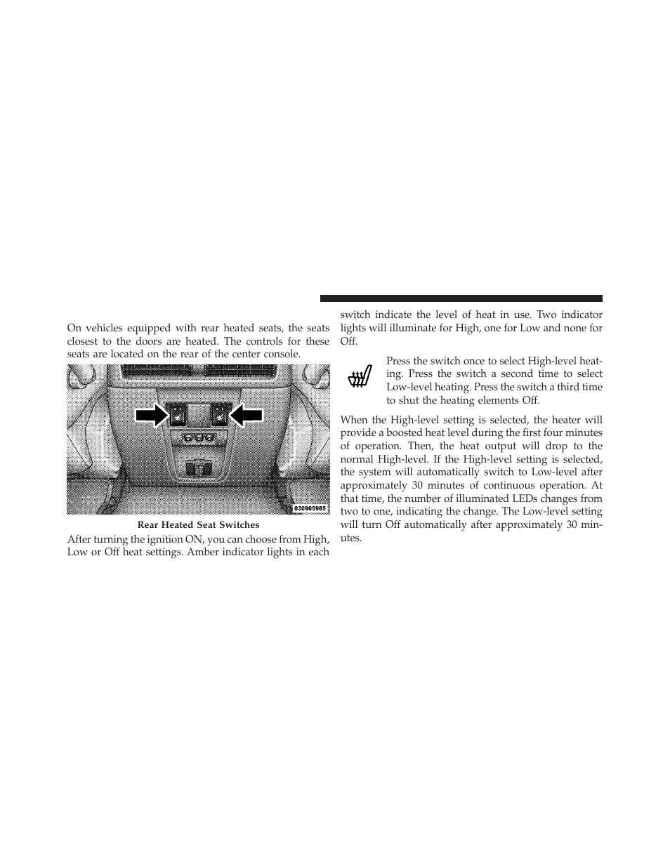 Rear heated seats — if equipped | Jeep 2010 Grand Cherokee SRT - Owner Manual User Manual | Page 91 / 407