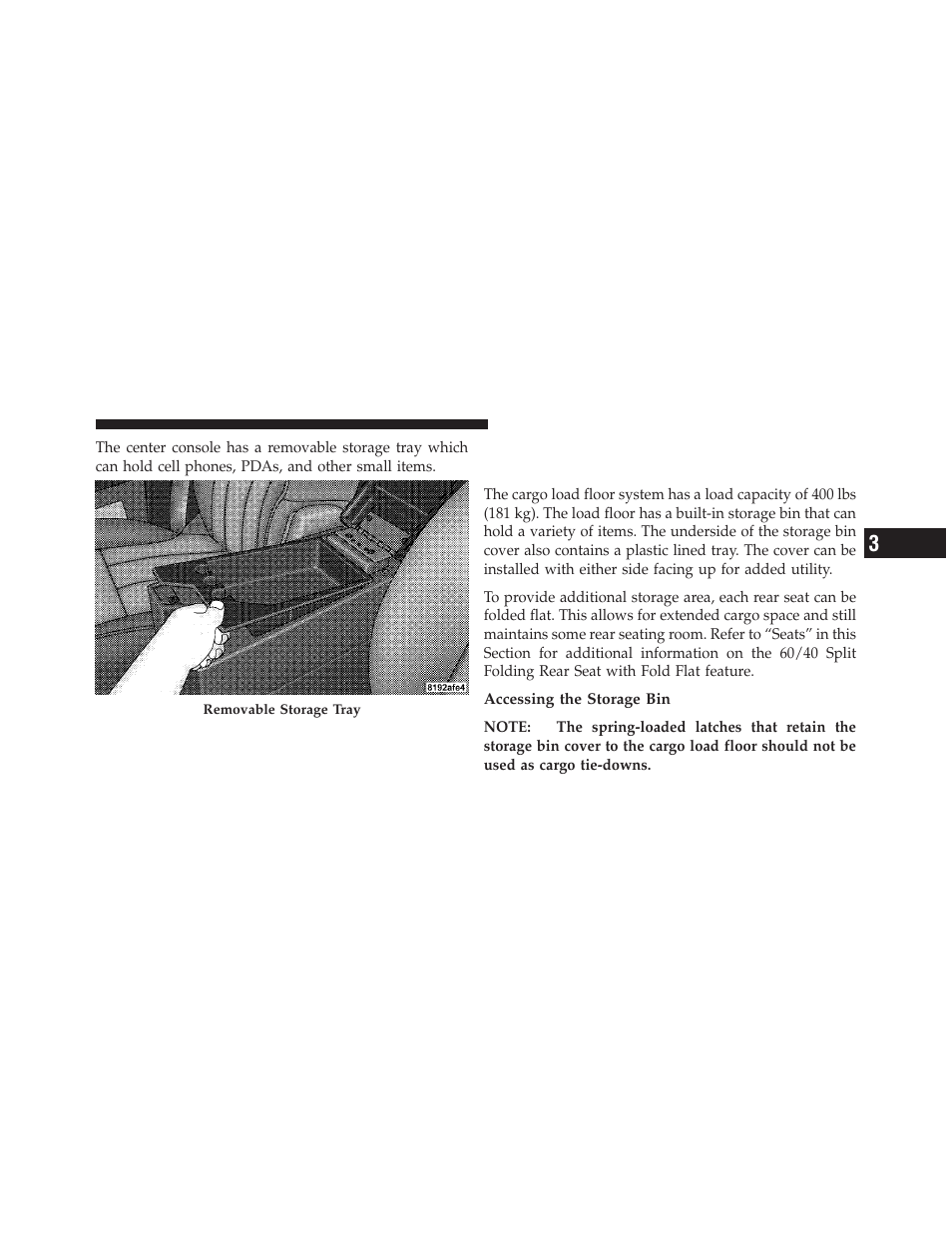 Cargo area features, Cargo load floor | Jeep 2010 Liberty - Owner Manual User Manual | Page 194 / 522