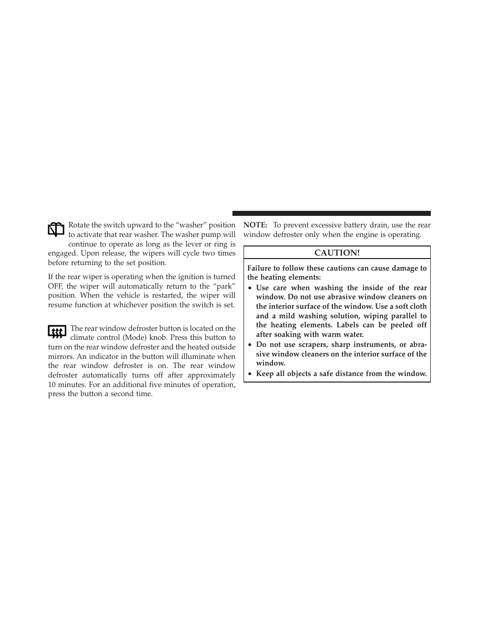 Rear window defroster | Jeep 2010 Liberty - Owner Manual User Manual | Page 201 / 522