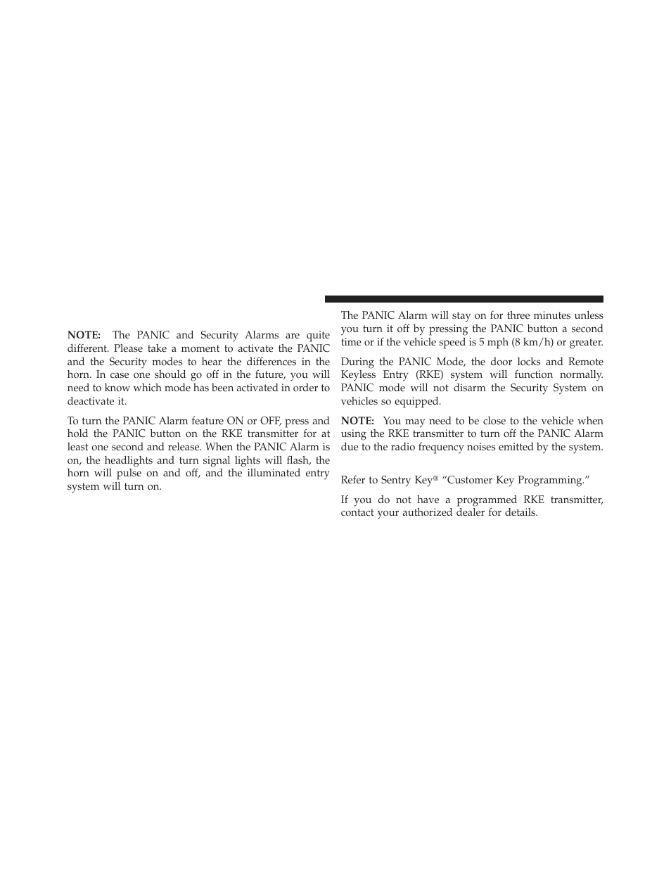 Using the panic alarm, Programming additional transmitters | Jeep 2010 Liberty - Owner Manual User Manual | Page 25 / 522