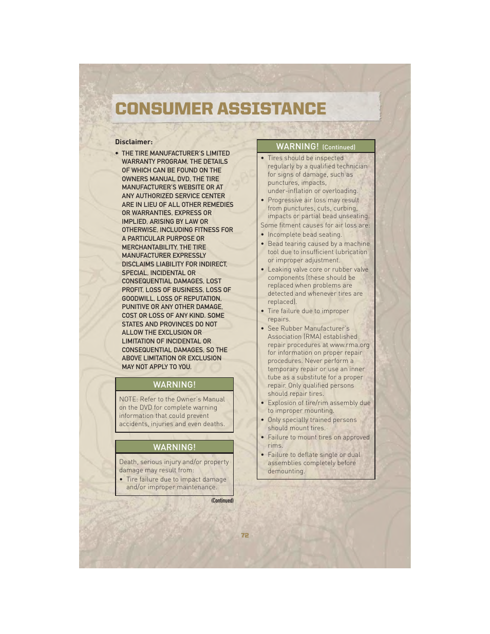 Consumer assistance | Jeep 2010 Liberty - User Guide User Manual | Page 74 / 80