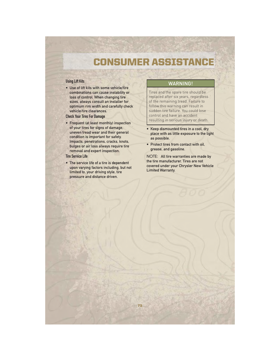 Consumer assistance | Jeep 2010 Liberty - User Guide User Manual | Page 75 / 80