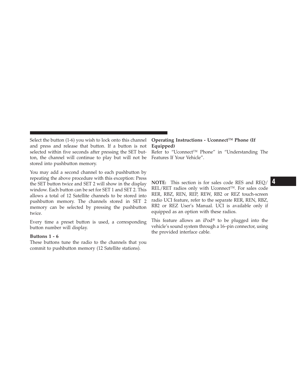 Media center 130 (res/rsc) — am/fm, Operating instructions — radio mode | Jeep 2010 Patriot - Owner Manual User Manual | Page 258 / 496