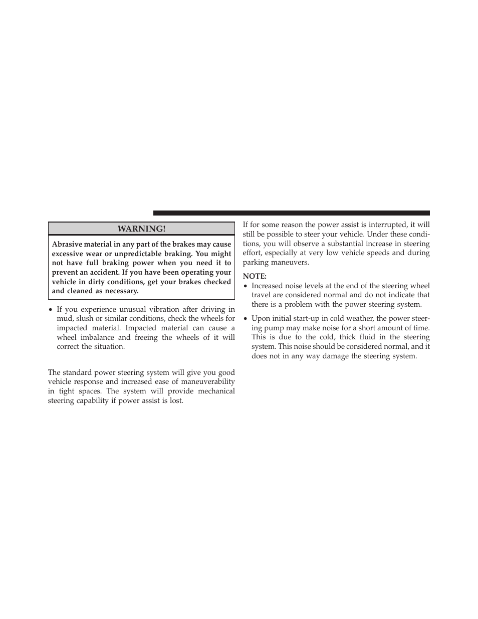 Power steering, Downshifting | Jeep 2010 Patriot - Owner Manual User Manual | Page 315 / 496