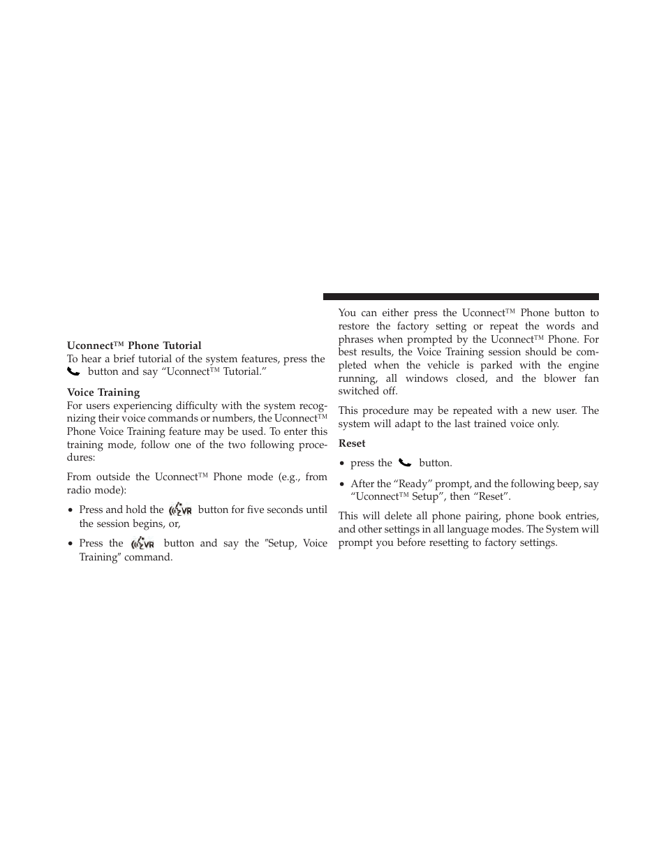 Things you should know about your uconnect™ phone, Things you should know about your, Uconnect™ phone | Jeep 2010 Wrangler Unlimited - Owner Manual User Manual | Page 109 / 554