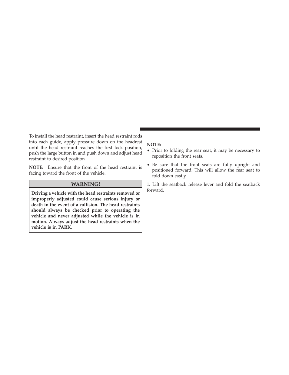 Fold and tumble rear seat — two door models, Fold and tumble rear seat — two door, Models | Jeep 2010 Wrangler Unlimited - Owner Manual User Manual | Page 131 / 554