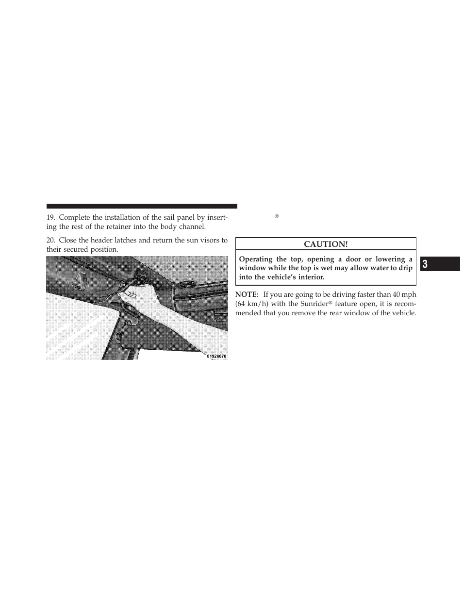 Sunrider (two-door models) — if equipped, Sunrider௡ (two-door models) — if equipped | Jeep 2010 Wrangler Unlimited - Owner Manual User Manual | Page 232 / 554