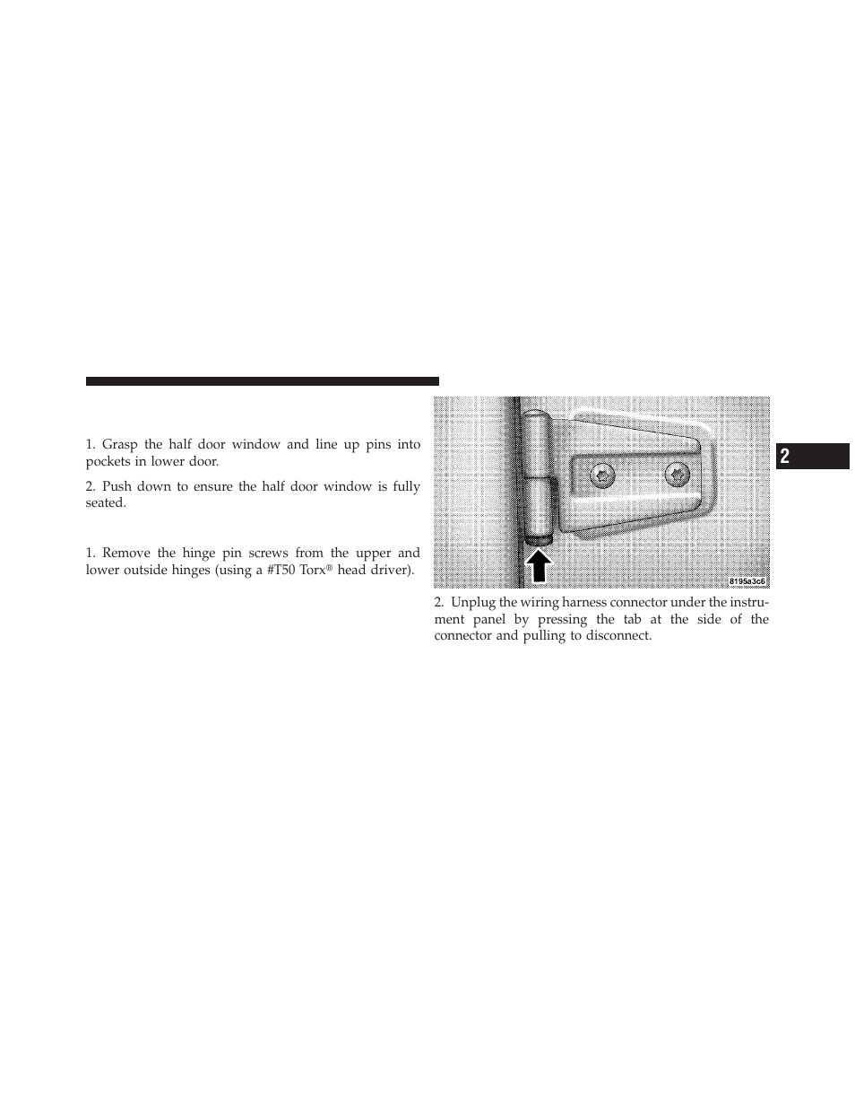 Upper half door window installation — if equipped, Front door removal, Upper half door window installation | If equipped | Jeep 2010 Wrangler Unlimited - Owner Manual User Manual | Page 28 / 554