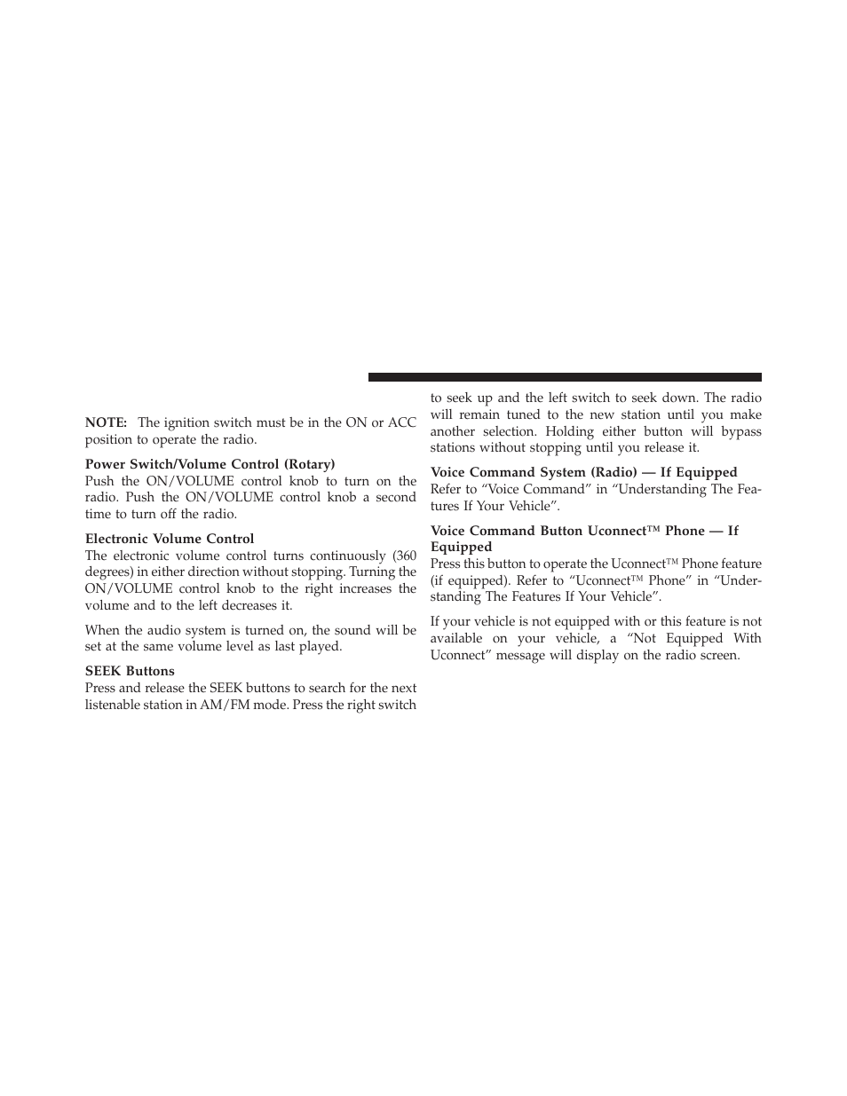Operating instructions — radio mode | Jeep 2010 Wrangler Unlimited - Owner Manual User Manual | Page 297 / 554
