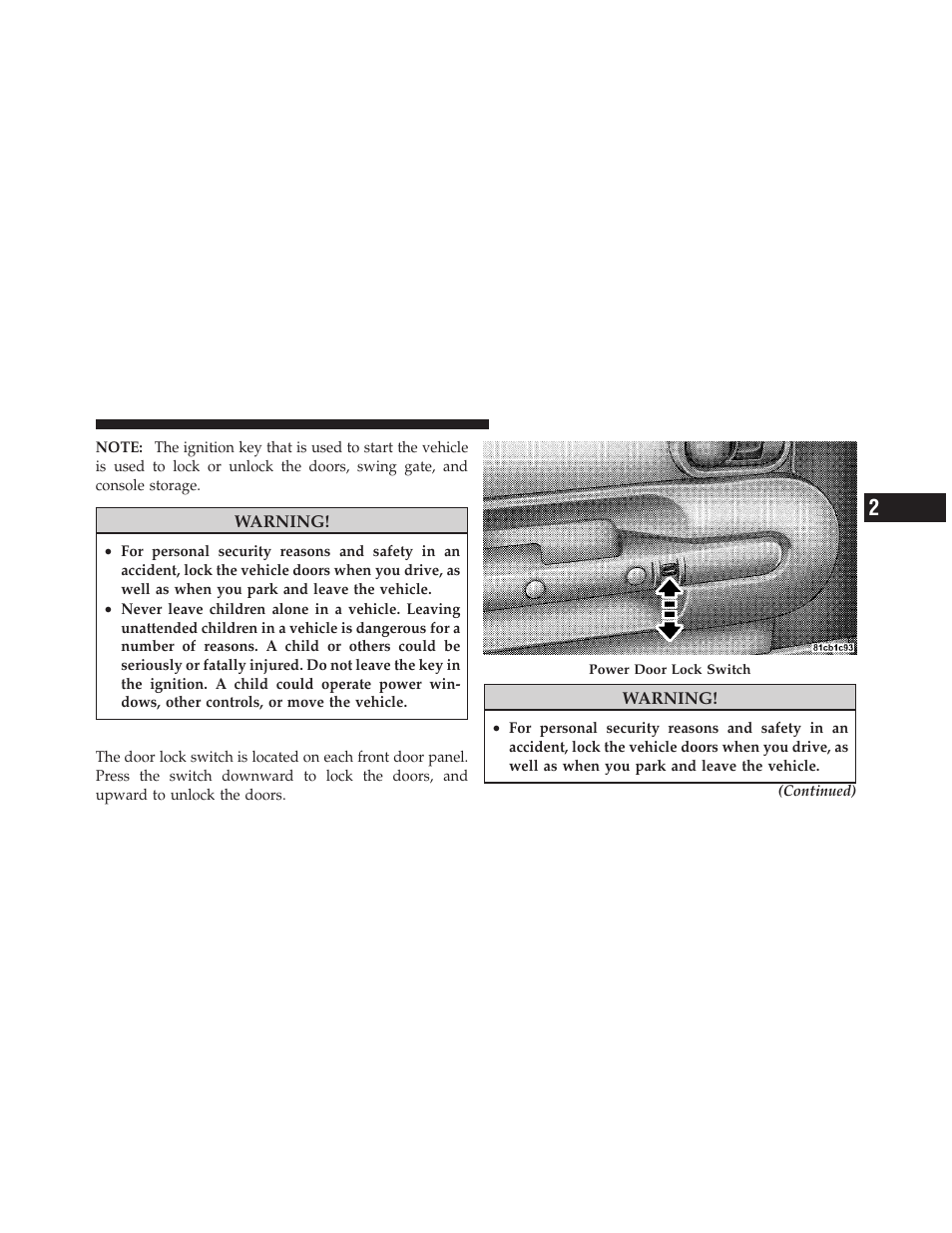 Power door locks — if equipped | Jeep 2010 Wrangler Unlimited - Owner Manual User Manual | Page 32 / 554