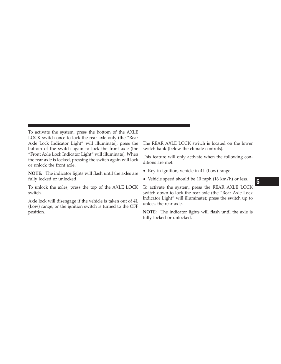 Rear axle lock (four-wheel drive, Non-rubicon models) — if equipped | Jeep 2010 Wrangler Unlimited - Owner Manual User Manual | Page 352 / 554