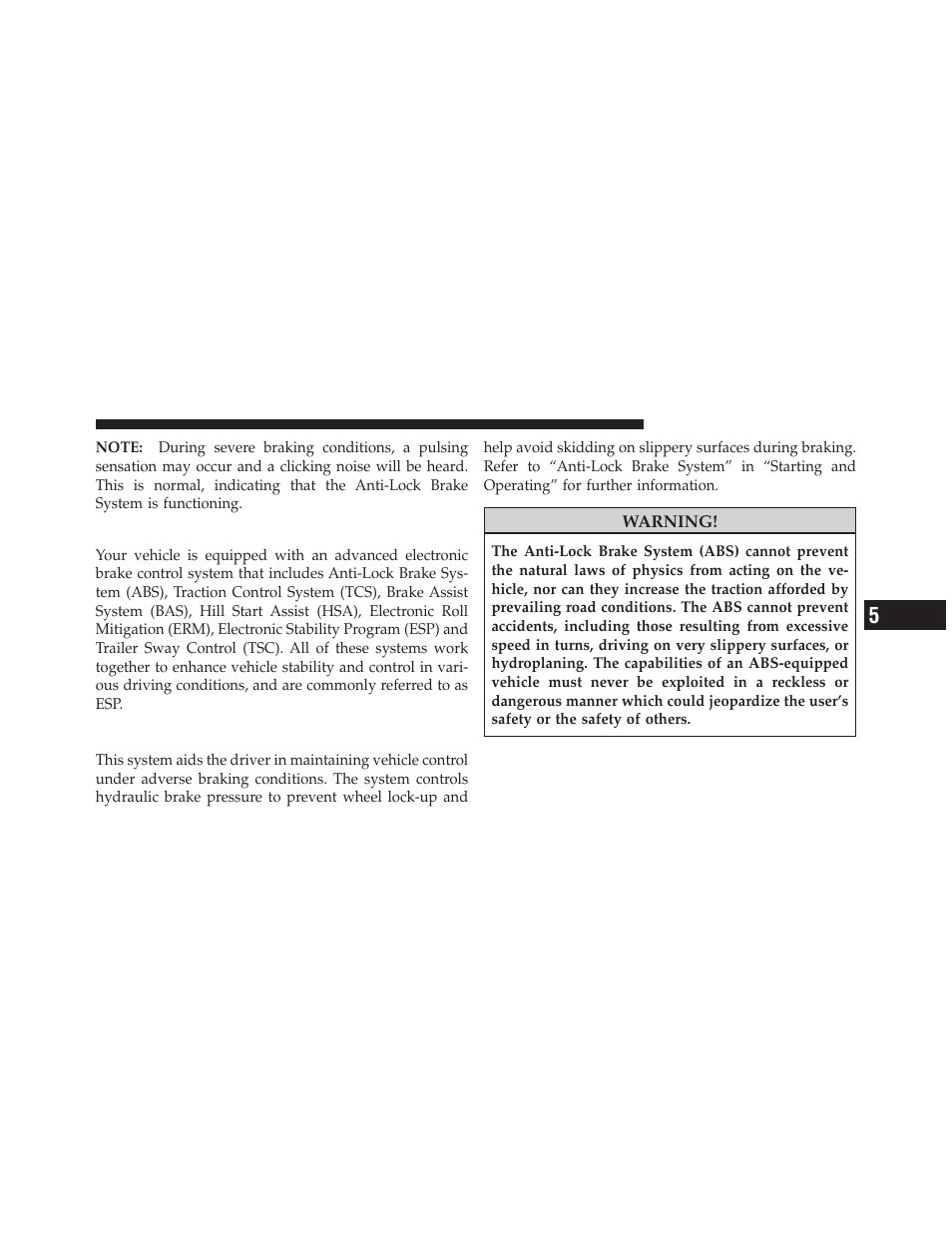 Electronic brake control system, Anti-lock brake system (abs) | Jeep 2010 Wrangler Unlimited - Owner Manual User Manual | Page 374 / 554