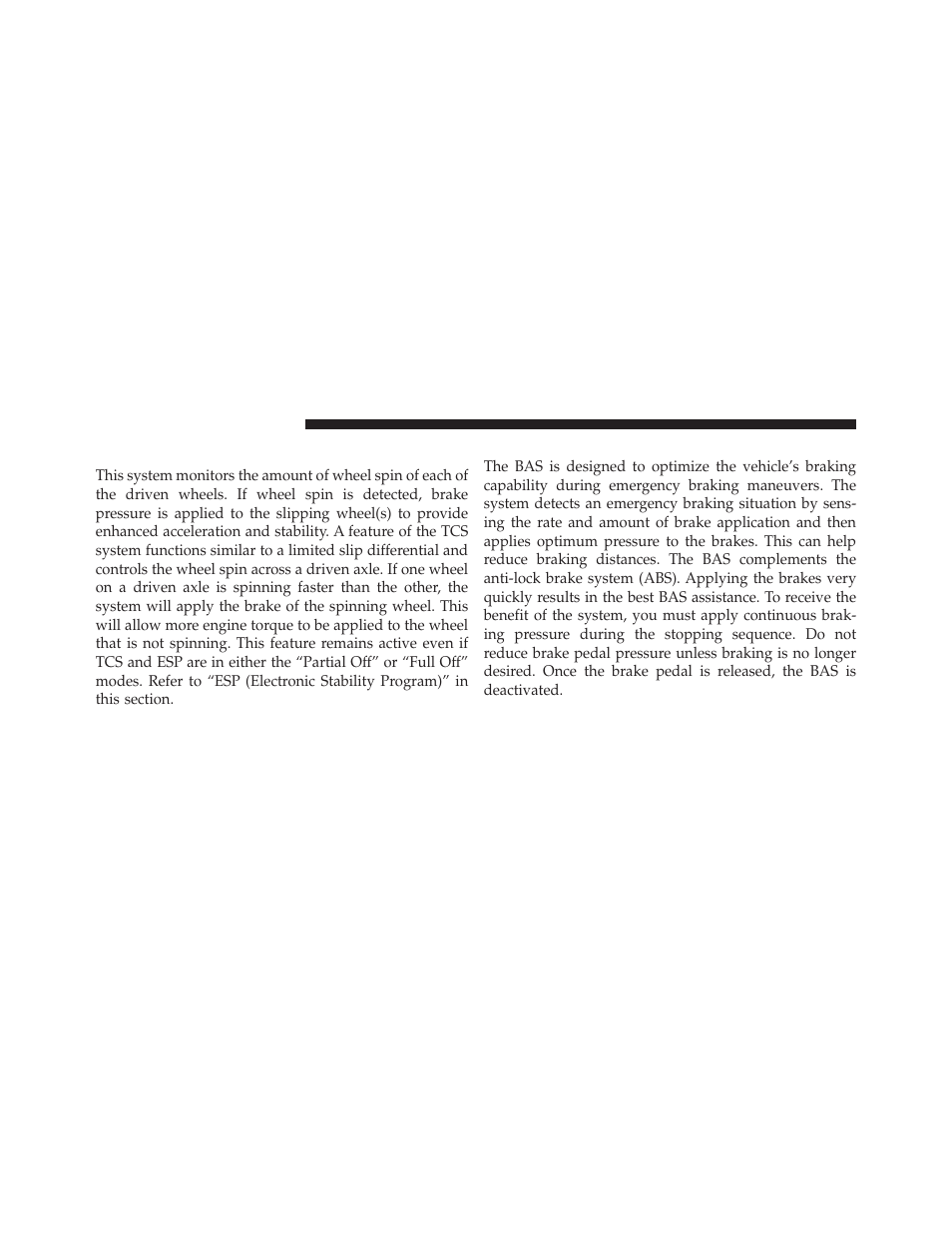 Traction control system (tcs), Brake assist system (bas) | Jeep 2010 Wrangler Unlimited - Owner Manual User Manual | Page 375 / 554