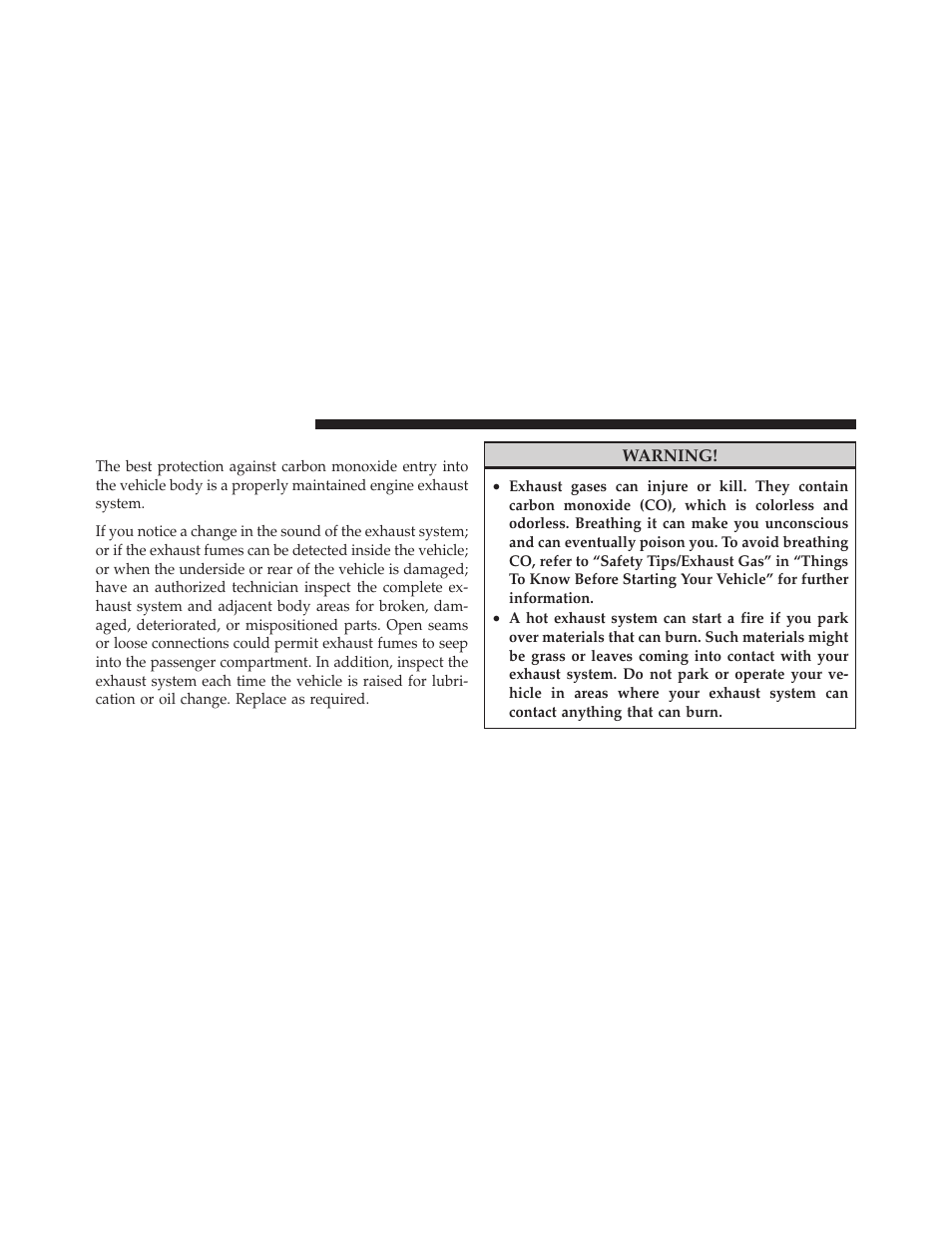 Exhaust system | Jeep 2010 Wrangler Unlimited - Owner Manual User Manual | Page 469 / 554