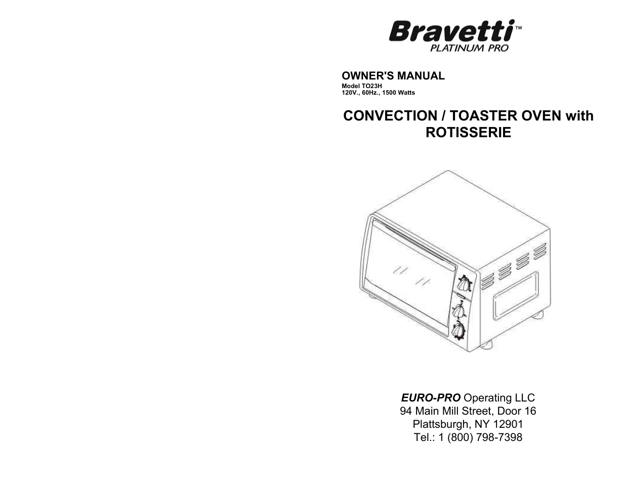 Bravetti TO23H User Manual | 6 pages