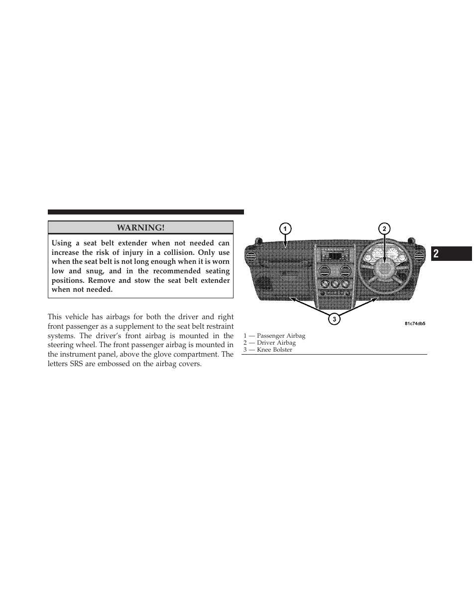 Supplemental restraint systems (srs) | Jeep 2010 Wrangler - Diesel Supplement User Manual | Page 15 / 37