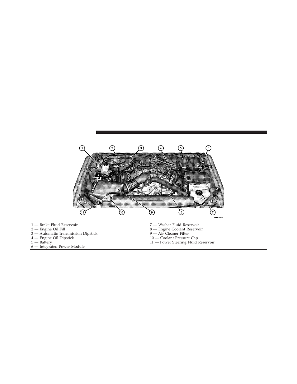 Engine compartment — 3.8l | Jeep 2010 Wrangler - Diesel Supplement User Manual | Page 32 / 37