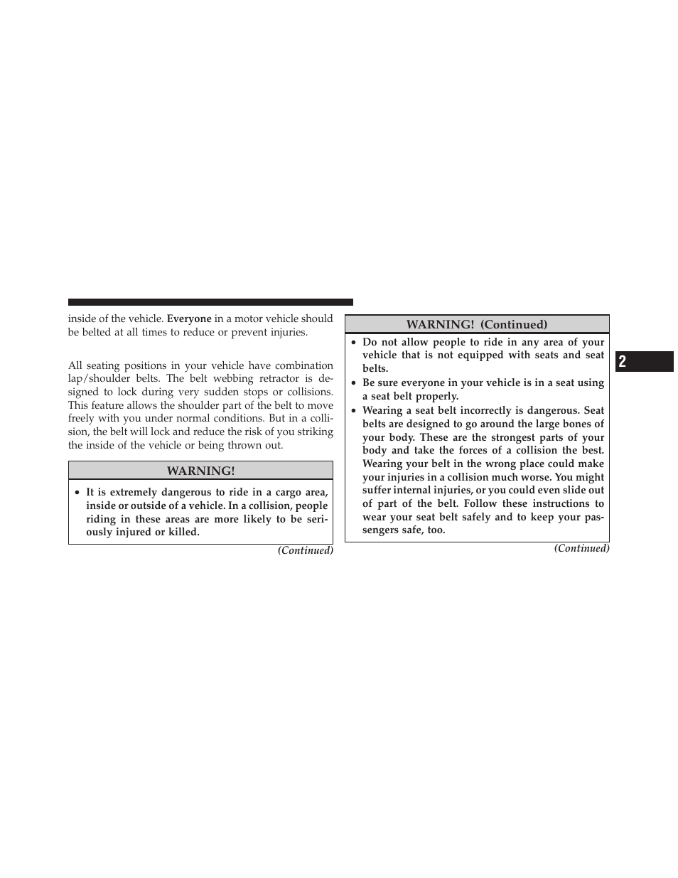 Lap/shoulder belts | Jeep 2010 Wrangler - Diesel Supplement User Manual | Page 7 / 37