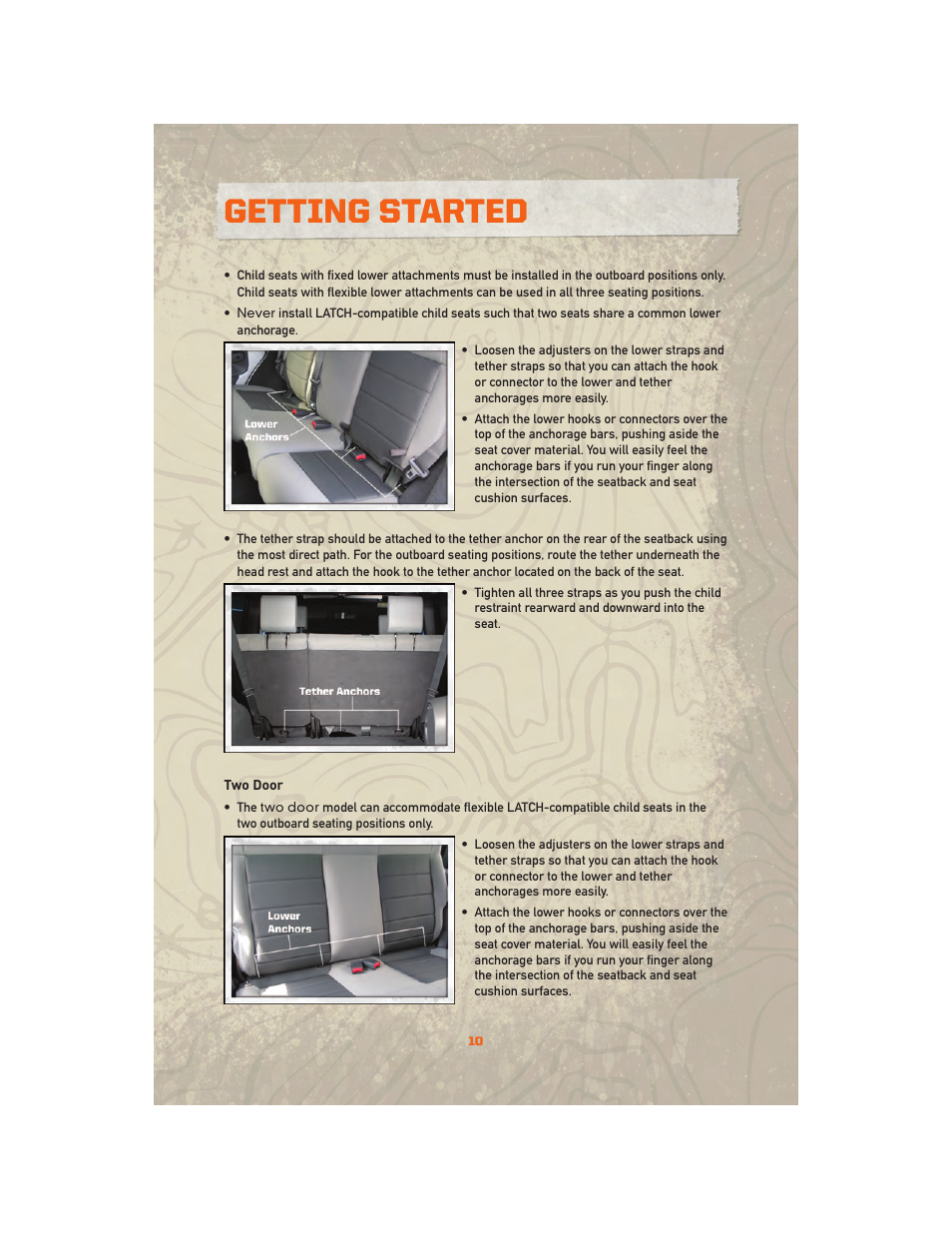 Getting started | Jeep 2010 Wrangler Unlimited - User Guide User Manual | Page 12 / 72