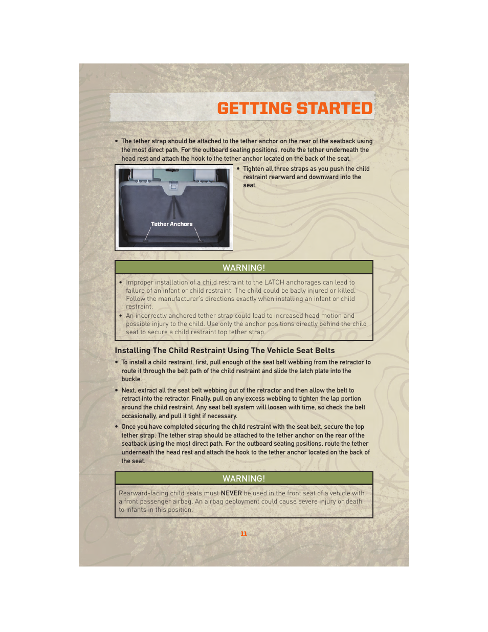 Getting started | Jeep 2010 Wrangler Unlimited - User Guide User Manual | Page 13 / 72