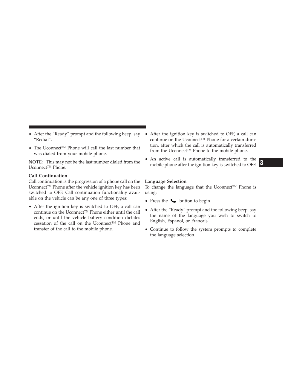 Uconnect™ phone features | Jeep 2011 Compass - Owner Manual User Manual | Page 111 / 490