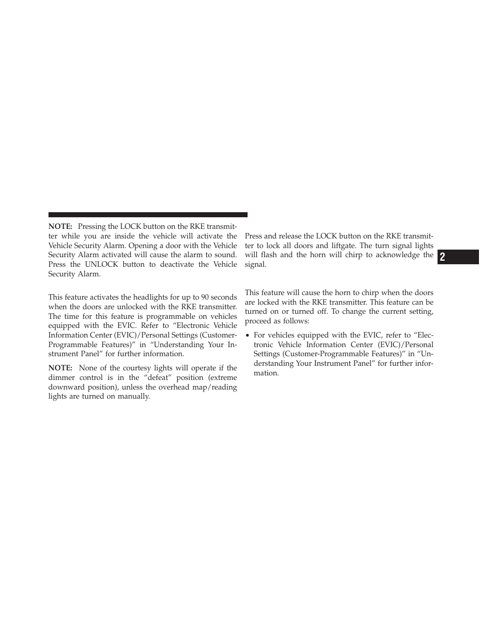 Illuminated approach — if equipped, To lock the doors and liftgate, Sound horn with remote key lock | Jeep 2011 Compass - Owner Manual User Manual | Page 23 / 490