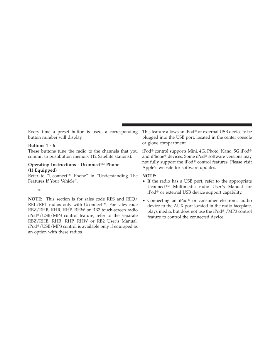 Ipodĥ/usb/mp3 control — if equipped, Ipod௡/usb/mp3 control — if equipped | Jeep 2011 Compass - Owner Manual User Manual | Page 264 / 490