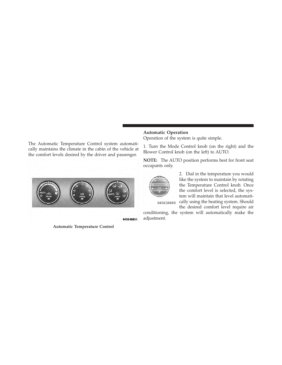 Automatic temperature control (atc) — if equipped, Automatic temperature control (atc) — if, Equipped | Jeep 2011 Compass - Owner Manual User Manual | Page 278 / 490