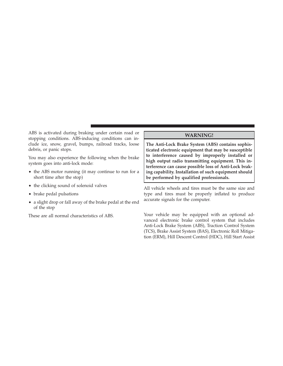 Electronic brake control system | Jeep 2011 Compass - Owner Manual User Manual | Page 310 / 490
