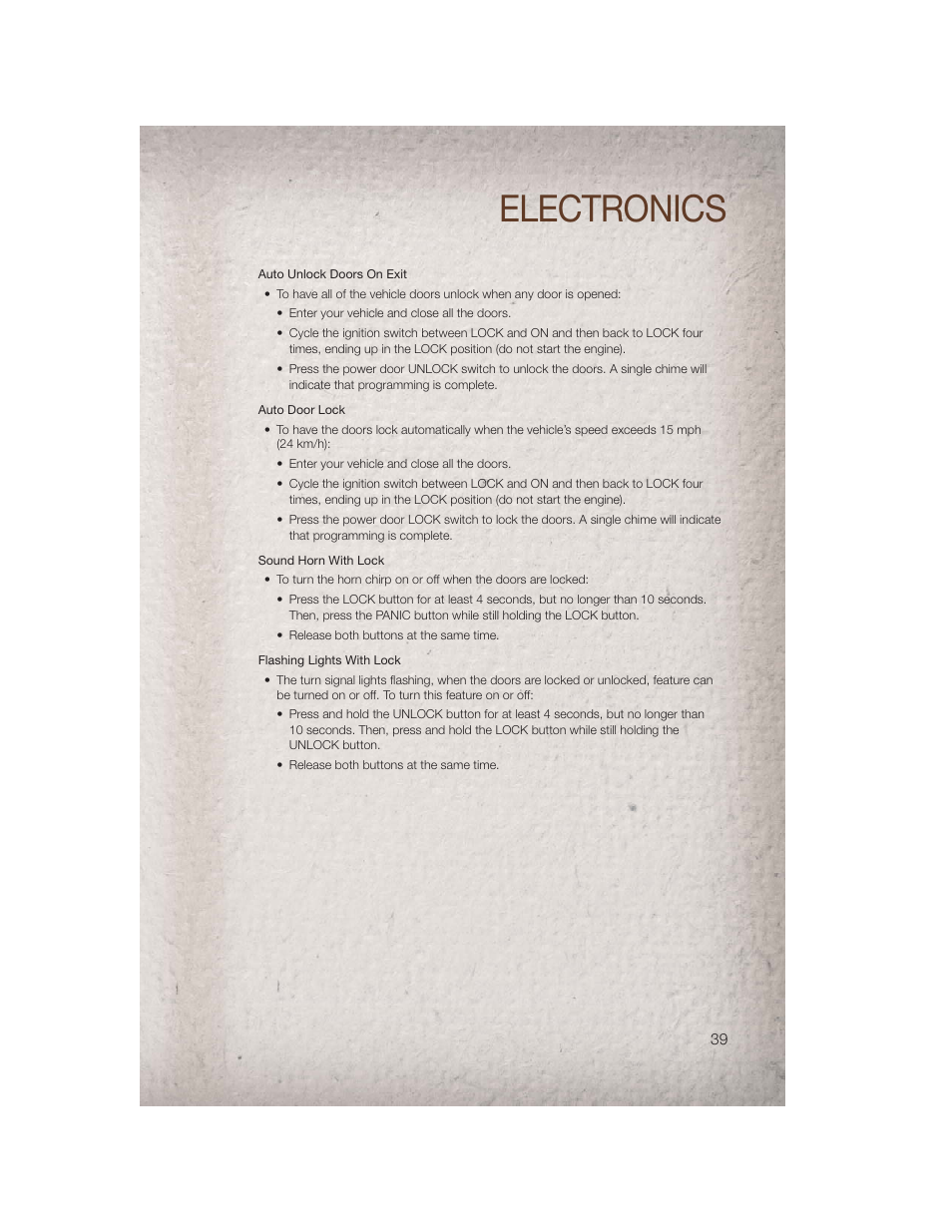 Electronics | Jeep 2011 Compass - User Guide User Manual | Page 41 / 80