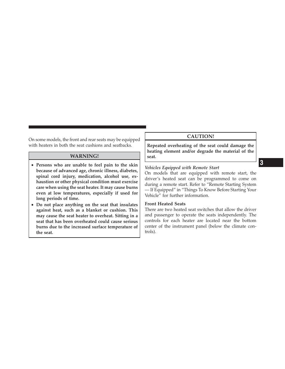 Heated seats — if equipped | Jeep 2011 Grand Cherokee - Owner Manual User Manual | Page 131 / 587