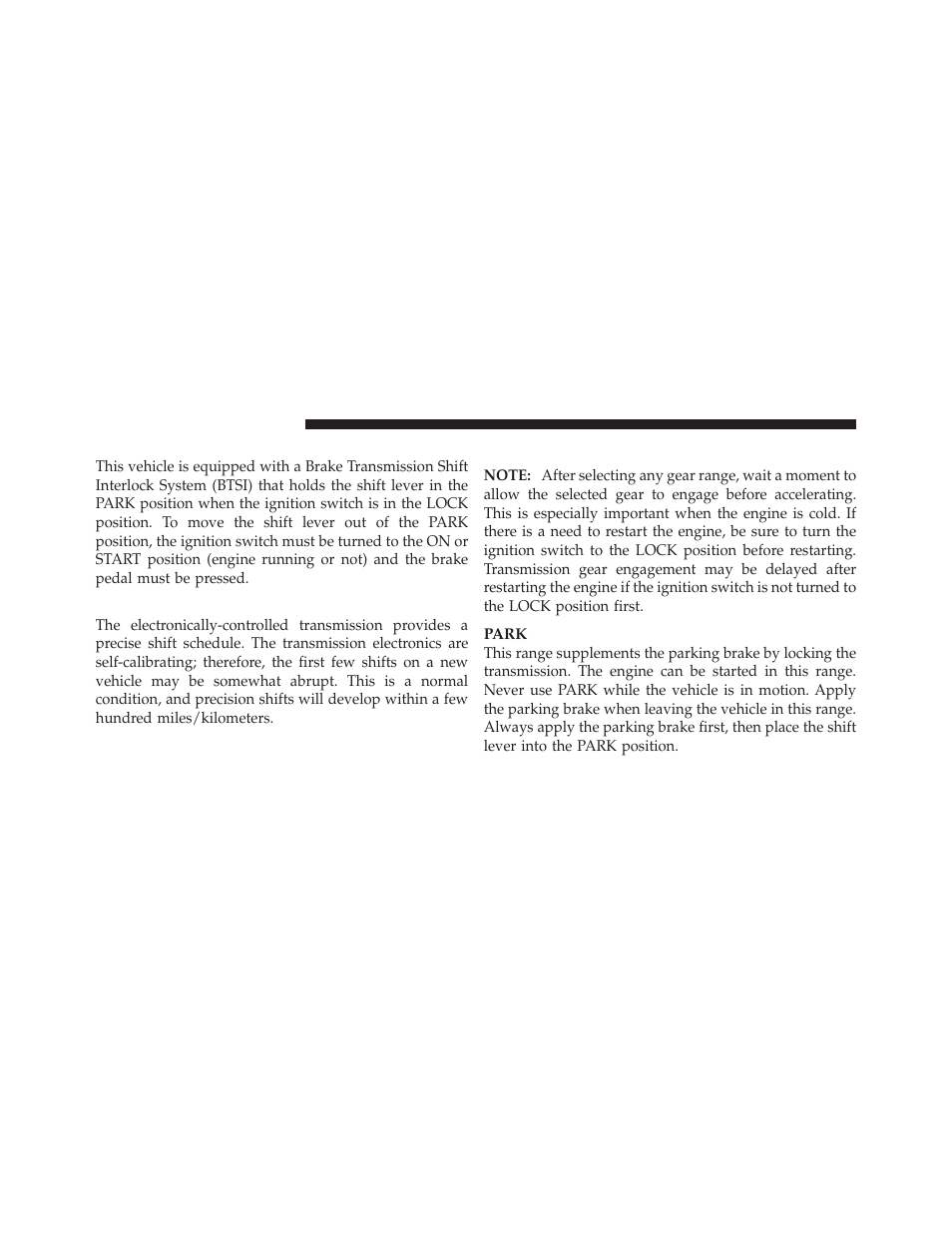 Brake/transmission shift interlock system, Five-speed automatic transmission, Gear ranges | Jeep 2011 Grand Cherokee - Owner Manual User Manual | Page 352 / 587