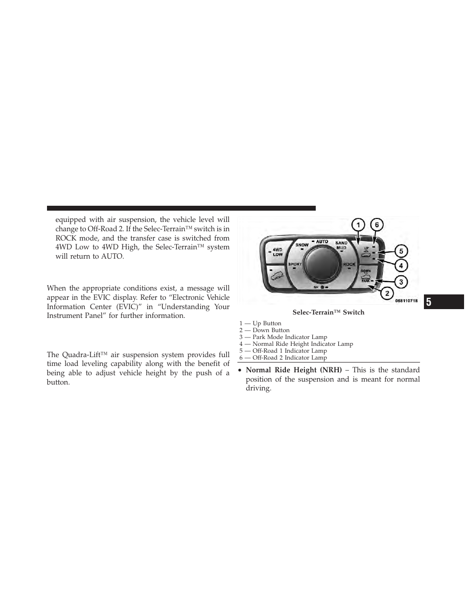 Quadra-lift™ — if equipped, Description, Electronic vehicle information center (evic) | Display messages | Jeep 2011 Grand Cherokee - Owner Manual User Manual | Page 367 / 587