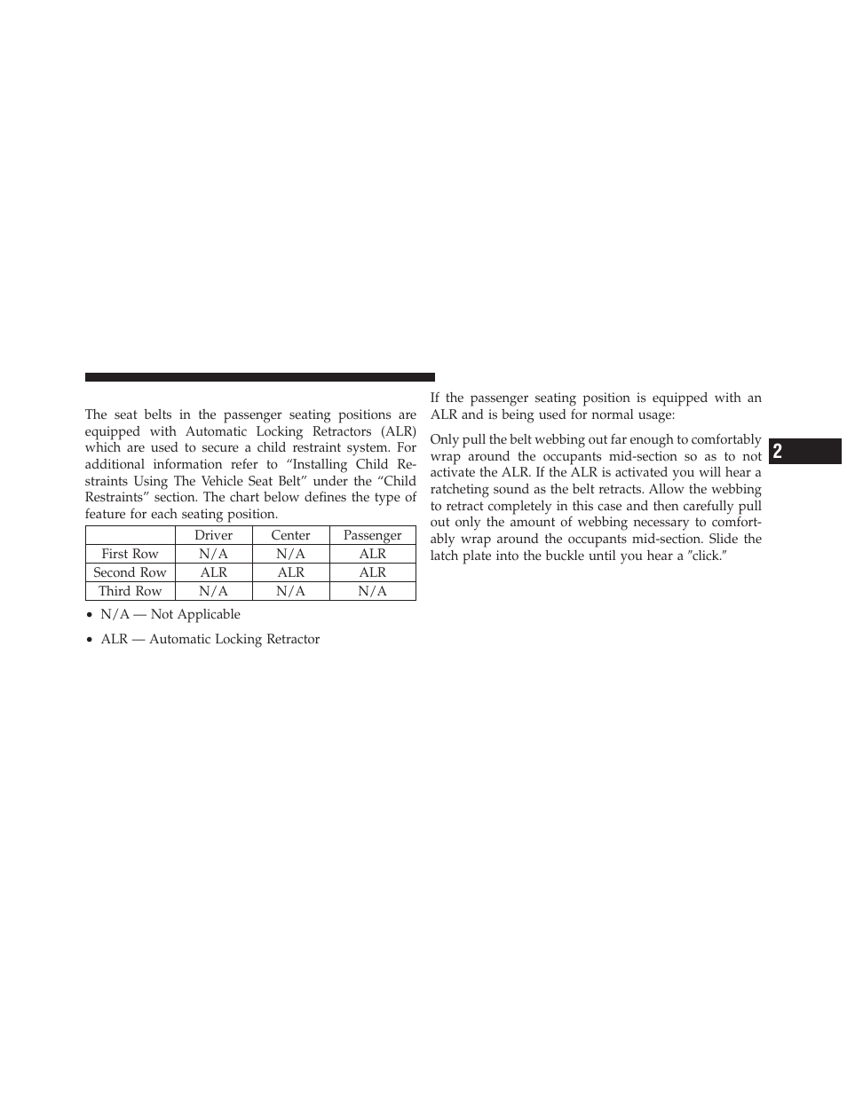 Seat belts in passenger seating positions | Jeep 2011 Grand Cherokee - Owner Manual User Manual | Page 61 / 587