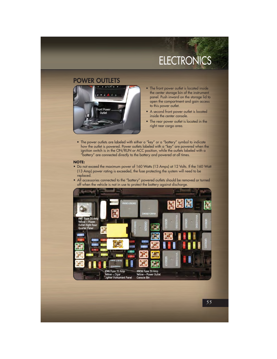 Power outlets, Electronics | Jeep 2011 Grand Cherokee - User Guide User Manual | Page 57 / 100
