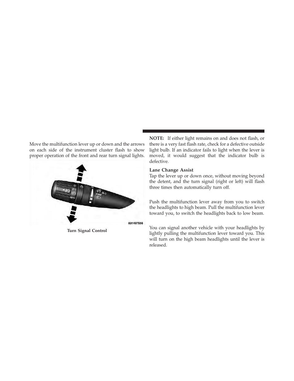 Turn signals, High/low beam switch, Flash-to-pass | Jeep 2011 Liberty - Owner Manual User Manual | Page 164 / 542