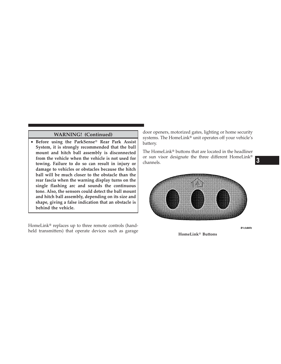 Garage door opener — if equipped | Jeep 2011 Liberty - Owner Manual User Manual | Page 185 / 542