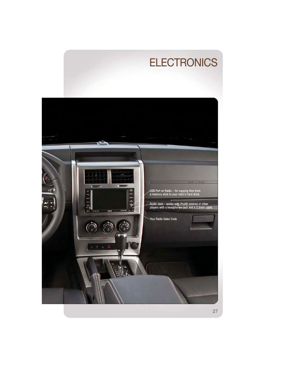 Electronics | Jeep 2011 Liberty - User Guide User Manual | Page 29 / 88