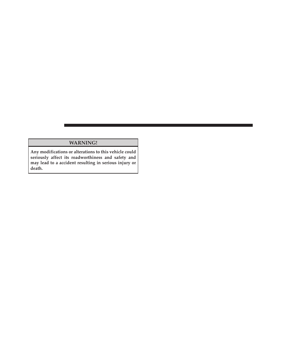 Vehicle modifications/alterations | Jeep 2011 Patriot - Owner Manual User Manual | Page 10 / 490